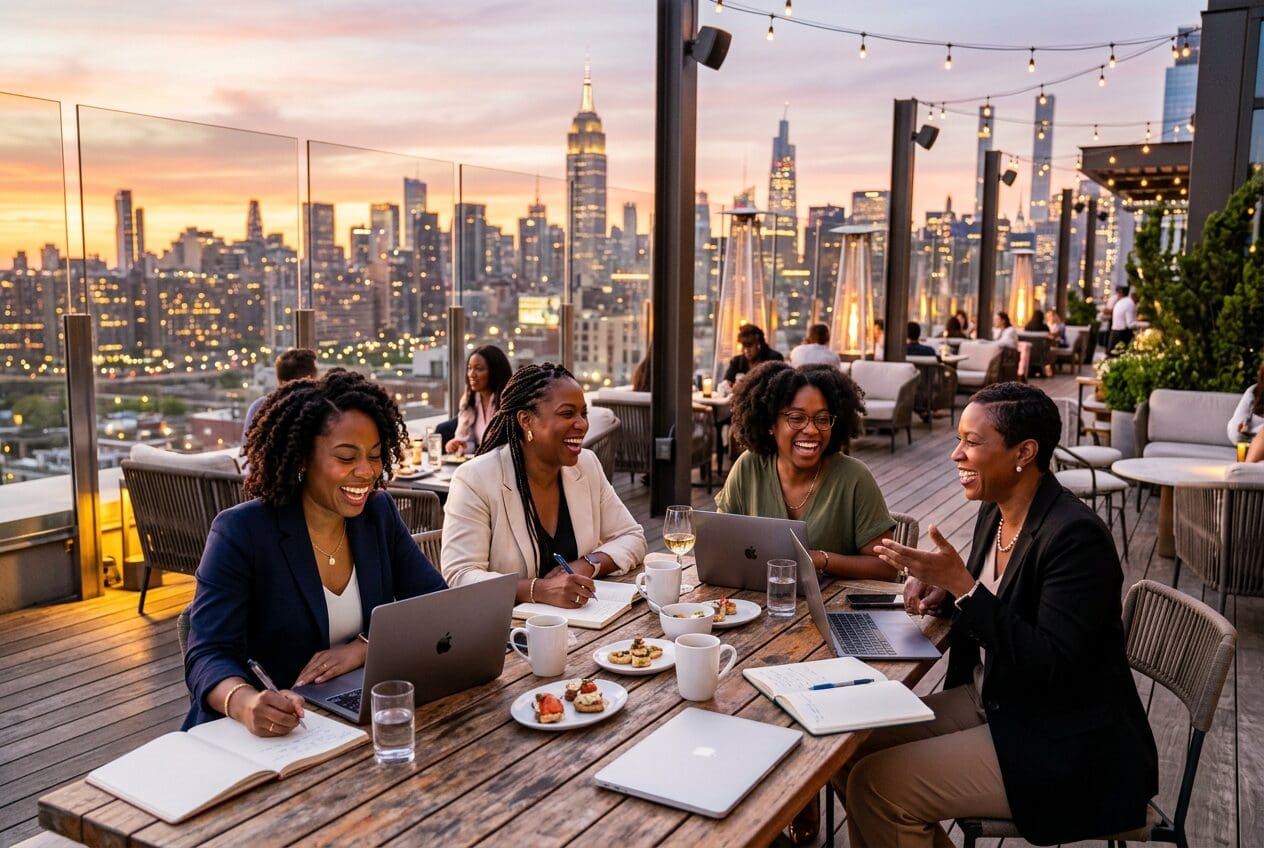 a_group_of_black_women_various_ages_well_dressed_laughing_at_a_business_meeting_while_in_a_modern